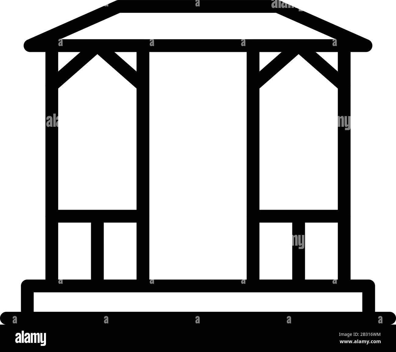 Icône de belvédère d'architecture, style de contour Illustration de Vecteur