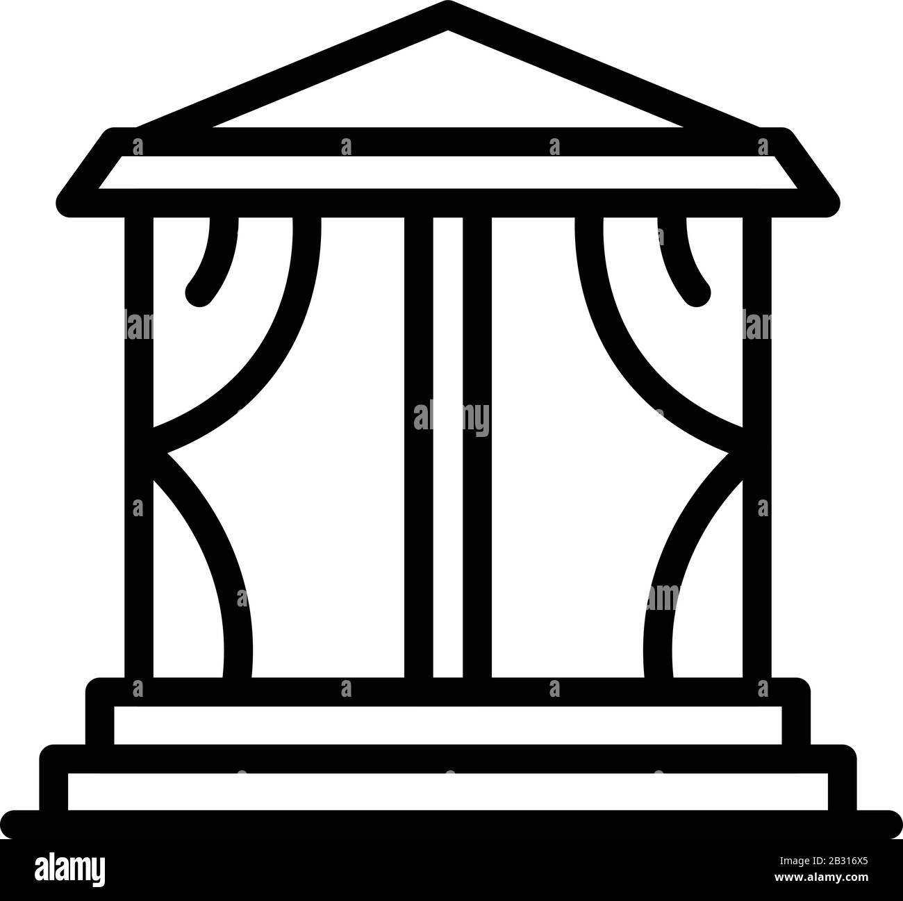 Alcôve gazebo icône, style contour Illustration de Vecteur