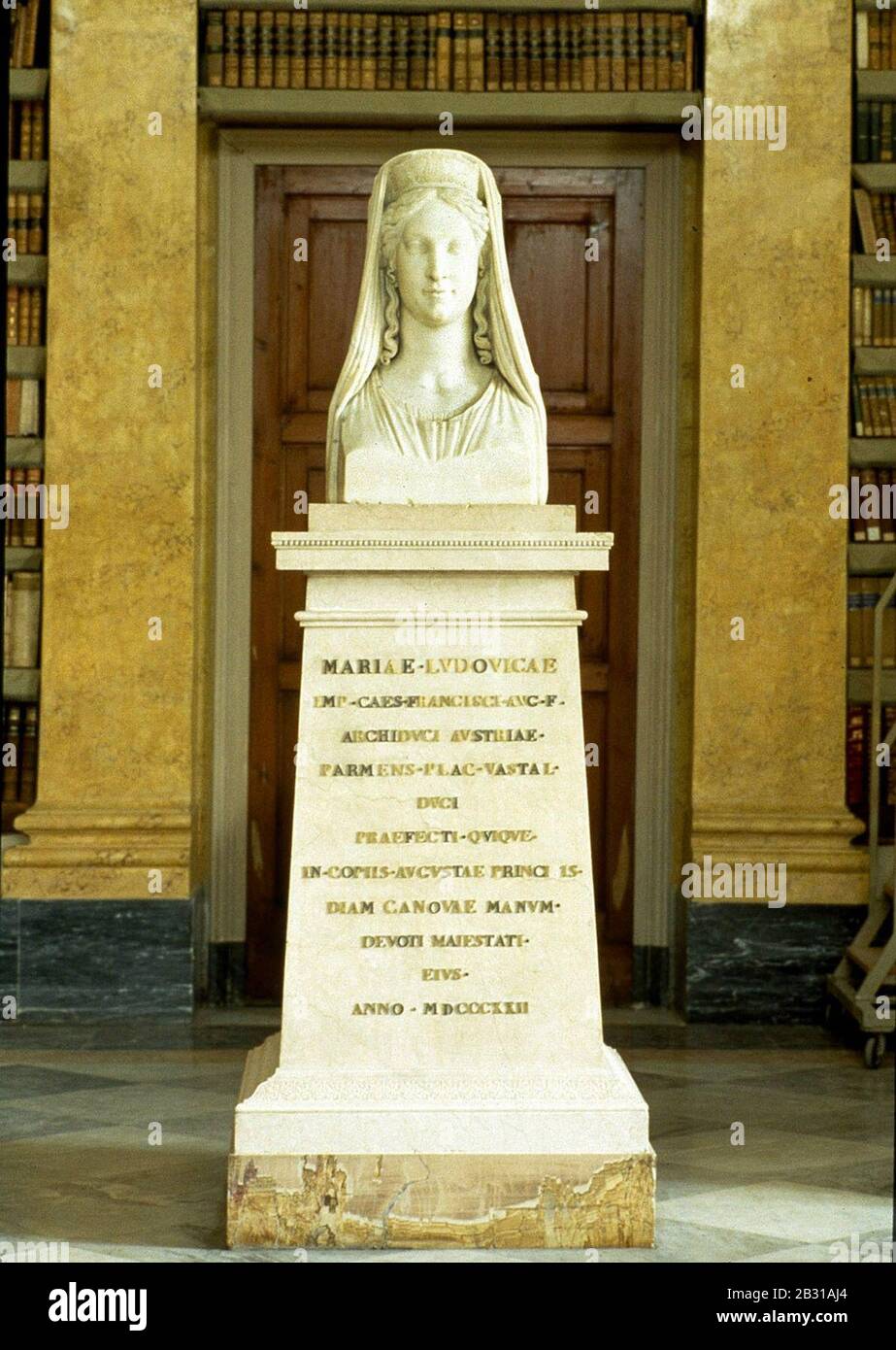 Vue générale du buste de Marie-Louise d'Autriche par Canova. Banque D'Images