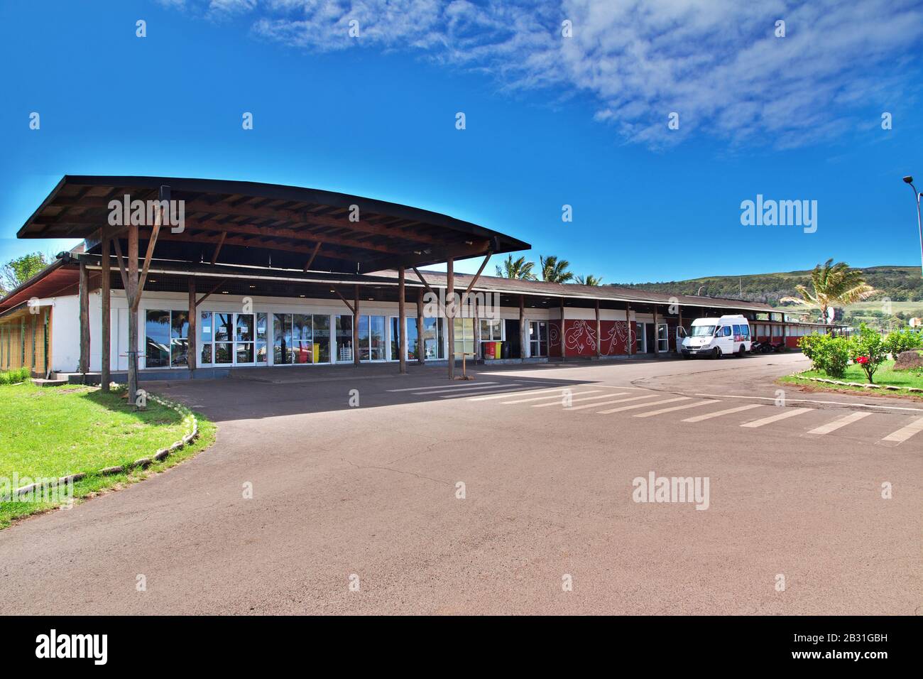 Hanga Roa, Île De Pâques / Chili - 29 Déc 2019: Aéroport À Hanga Roa Sur Rapa Nui, Île De Pâques, Chili Banque D'Images