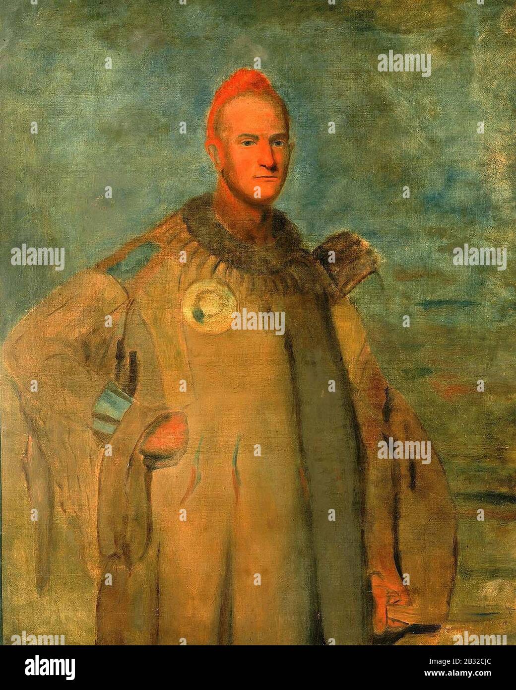 George Catlin - Theodore Burr Catlin, En Costume Indien Banque D'Images