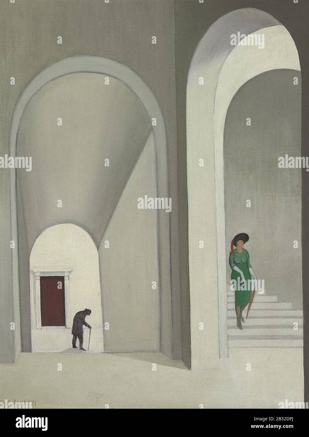 George Copeland Ault (1891-1948) Le Stairway (46 4 x 36 cm). Banque D'Images