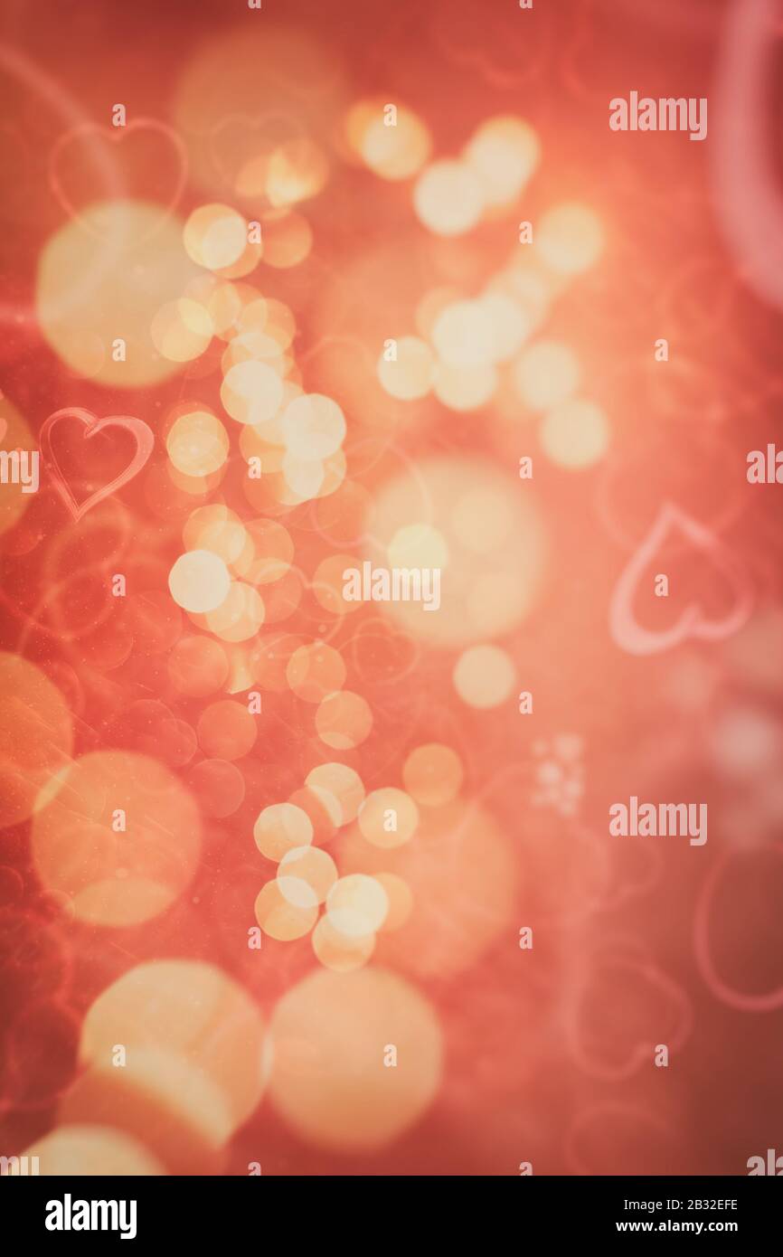 Résumé panorama fond avec les coeurs rouges - concept amour , abstrait coloré fond avec les coeurs Banque D'Images