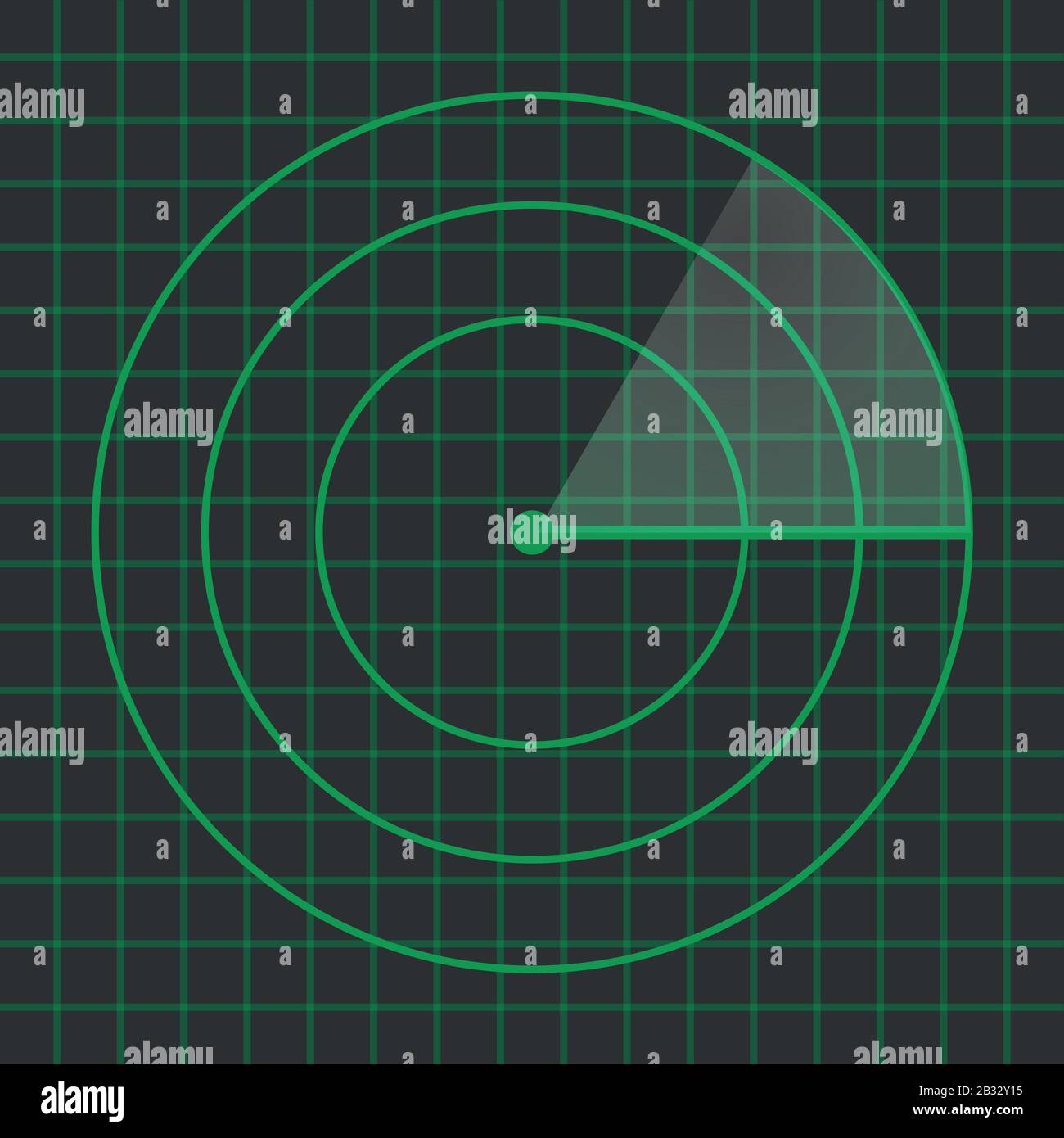 Affichage radar HUD. Écran radar vert vectoriel. Système de recherche militaire. Illustration vectorielle. Eps10 Illustration de Vecteur