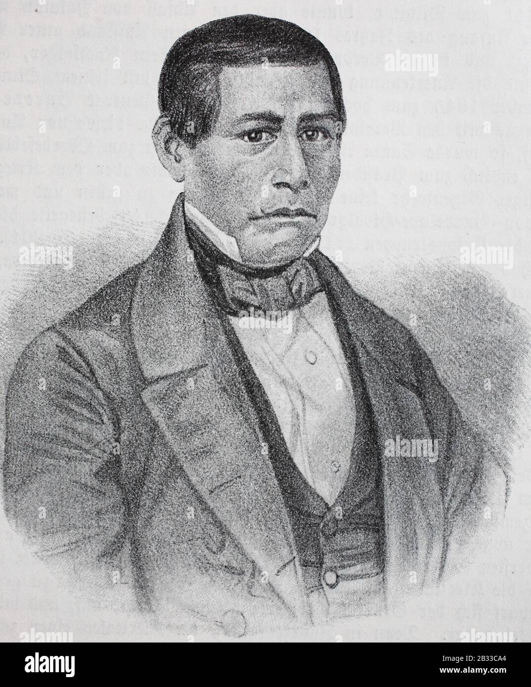 Benito Pablo Juárez García, 21 mars 1806 - 18 juillet 1872, avocat mexicain et président du Mexique, d'origine Zapotec d'Oaxaca / Benito Pablo Juarez Garcia, 21. März 1806 - 18. Juli 1872, mexikanischer Anwalt und Präsident von Mexiko, zapotekischer Herkunft aus Oaxaca , Historisch, numérique amélioration de la reproduction d'un original du XIXe siècle / digitale Reproduktion einer Originalvorlage aus dem 19. Jahrhundert, Banque D'Images