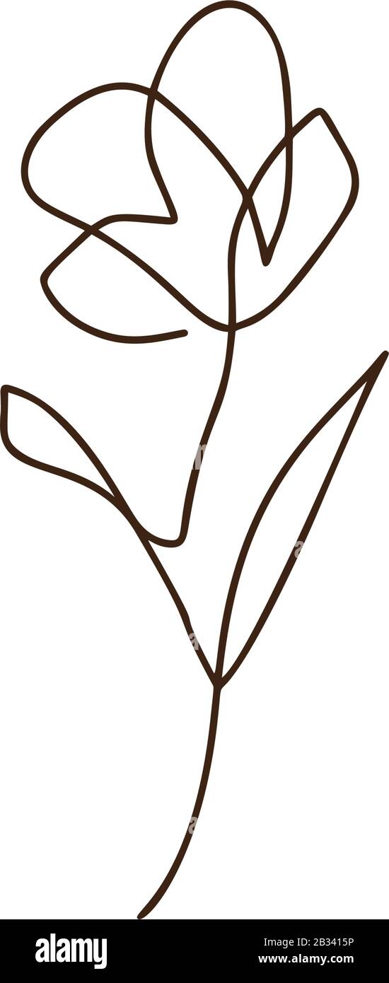 Tulipe vecteur de fleurs un logo d'art de ligne. Dessin de contour minimaliste monoline. Illustration en ligne continue Illustration de Vecteur