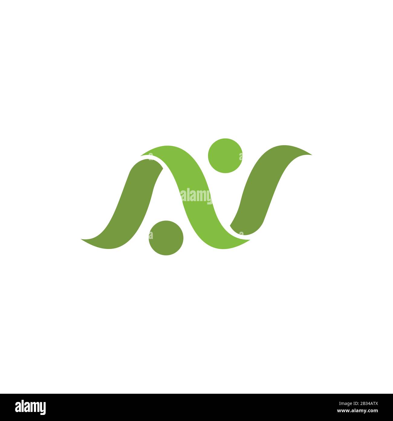 Modèle de conception vectoriel de logo nv ou vn de la lettre initiale Illustration de Vecteur