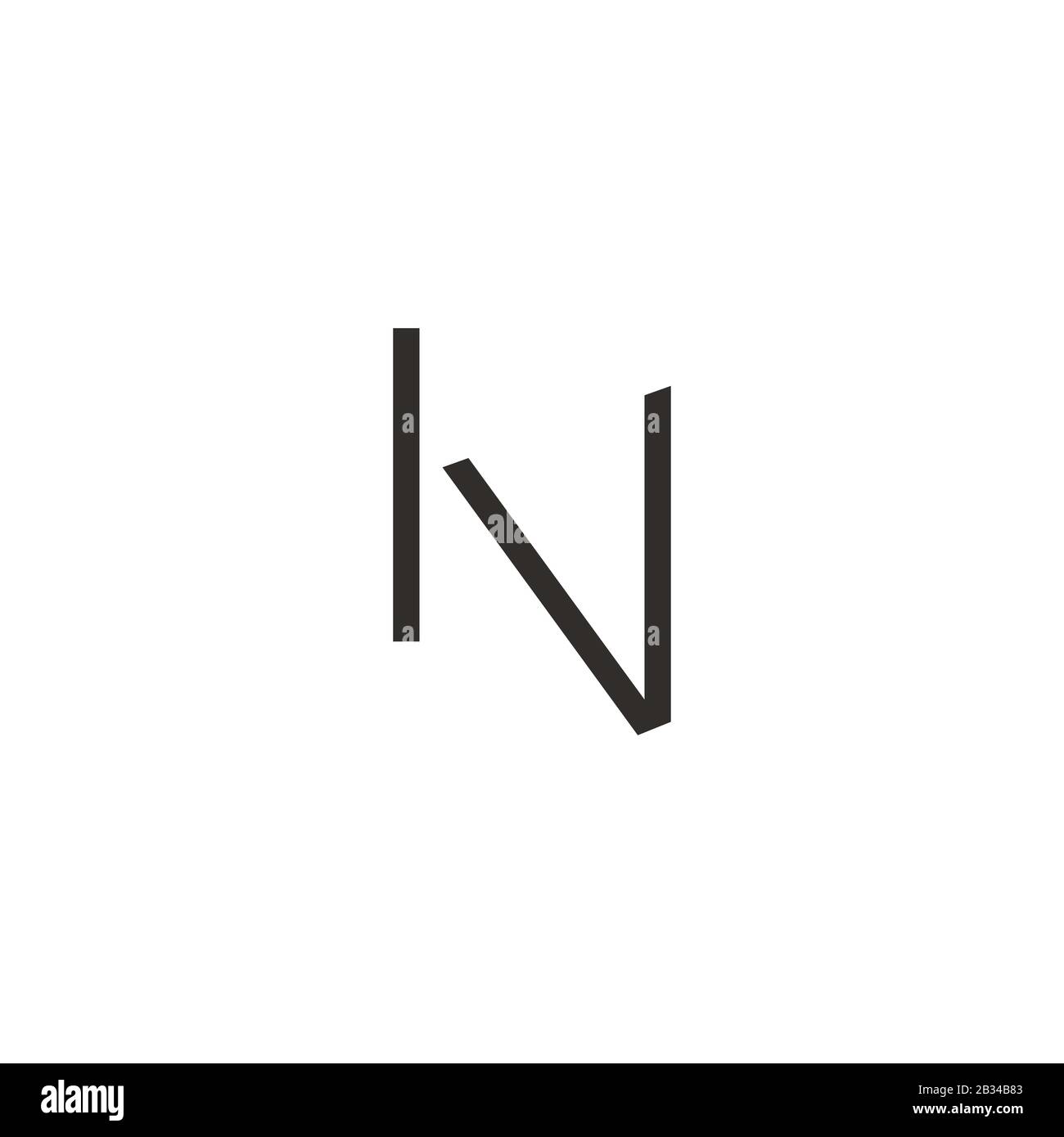 Modèle de conception vectoriel de logo nv ou vn de la lettre initiale Illustration de Vecteur