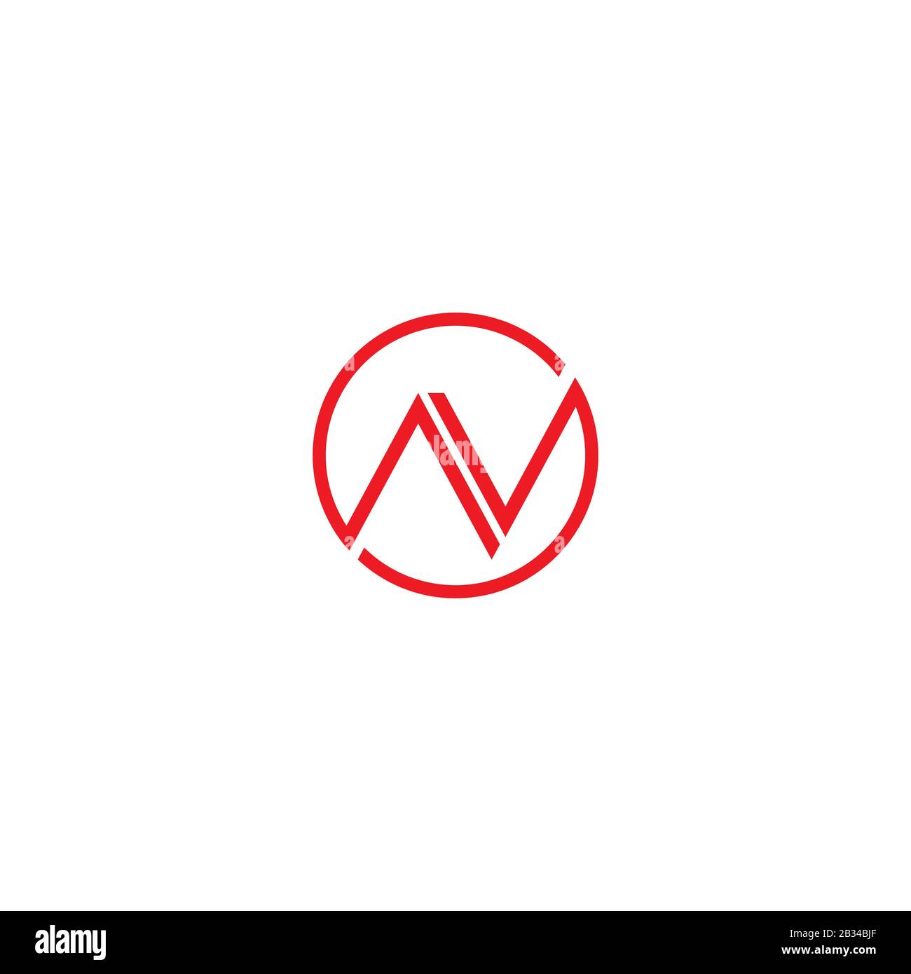 Modèle de conception vectoriel de logo nv ou vn de la lettre initiale Illustration de Vecteur
