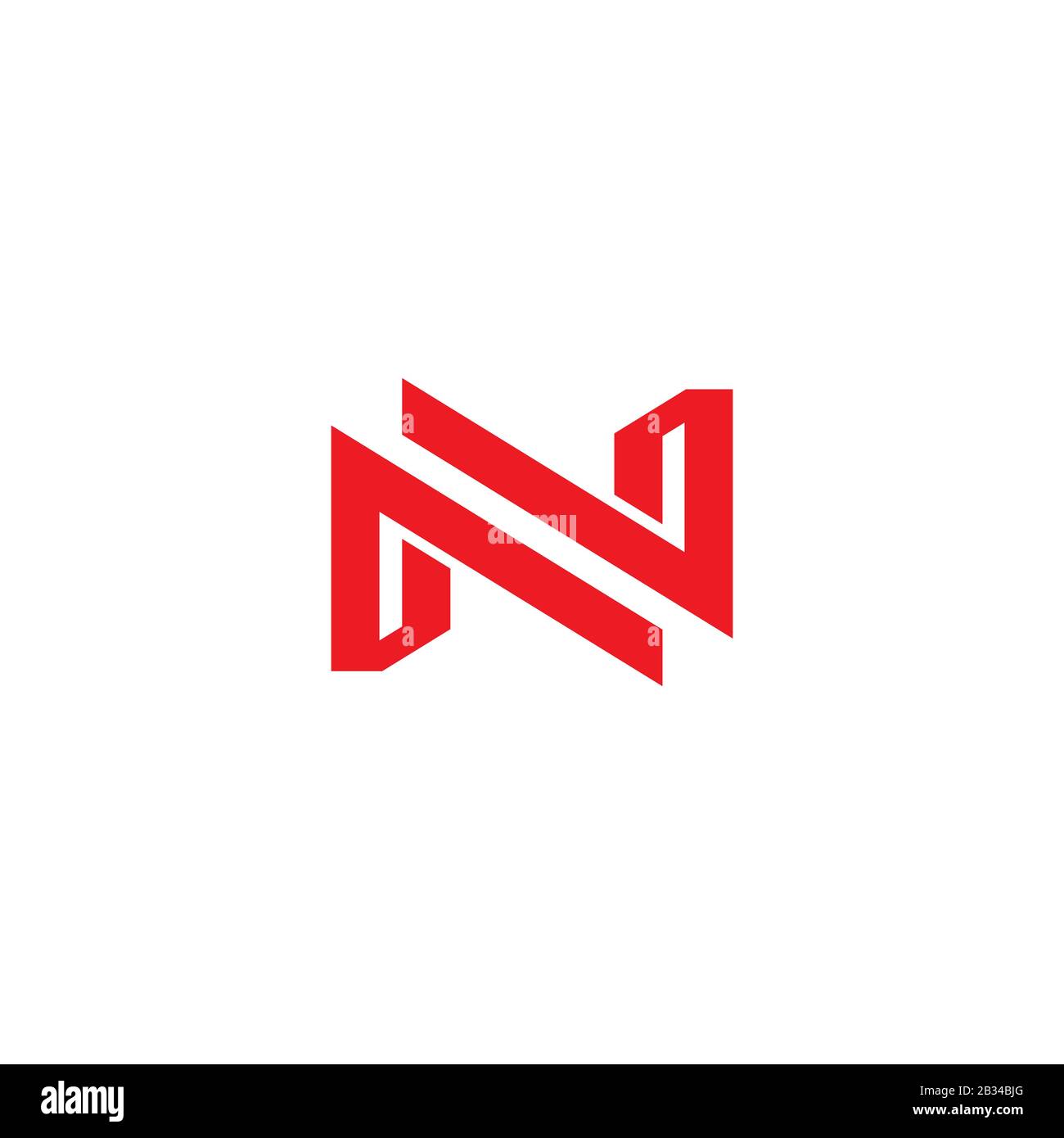 Modèle de conception vectoriel de logo nv ou vn de la lettre initiale Illustration de Vecteur