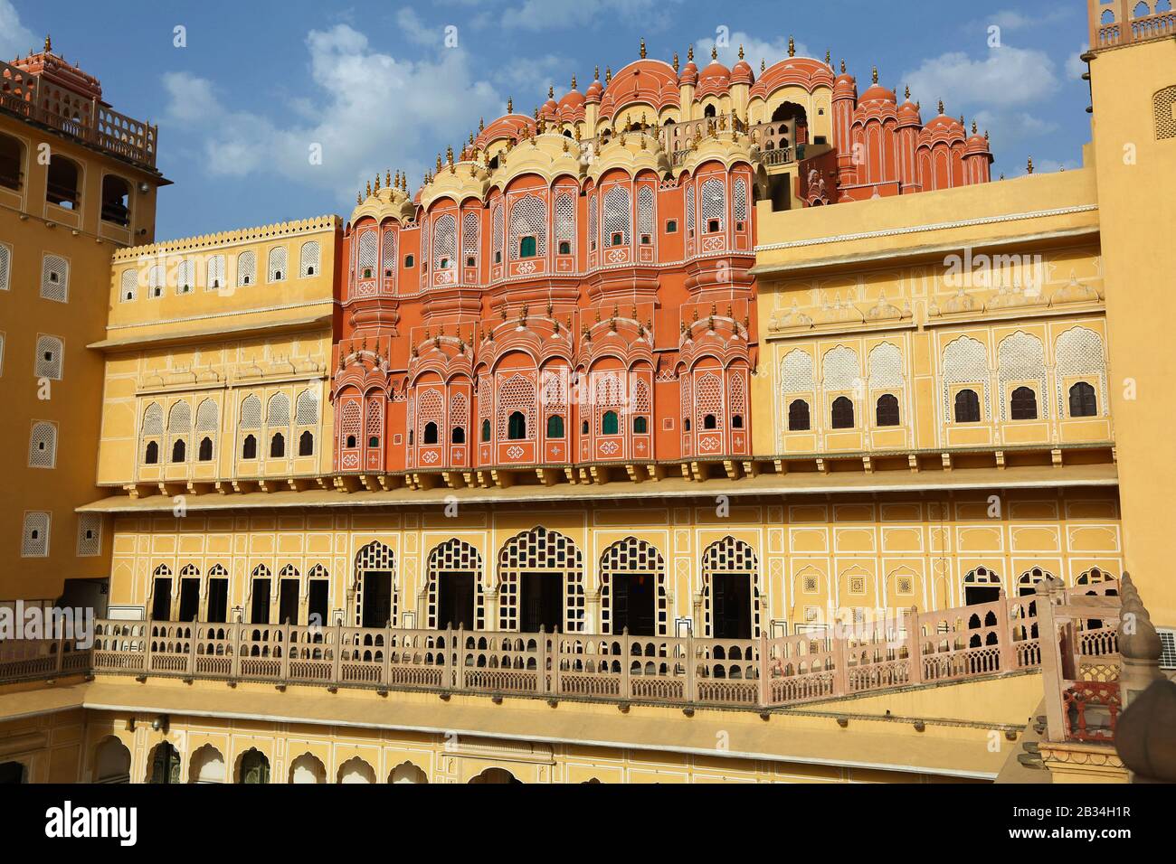 Intérieur du Palais des vents, Hawa Mahal, Jaipur, Rajasthan, Inde Banque D'Images