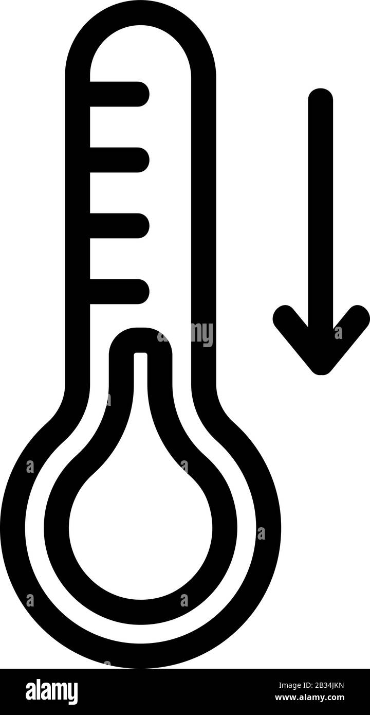 Vecteur d'icône de basse température. Illustration du symbole de contour isolé Illustration de Vecteur