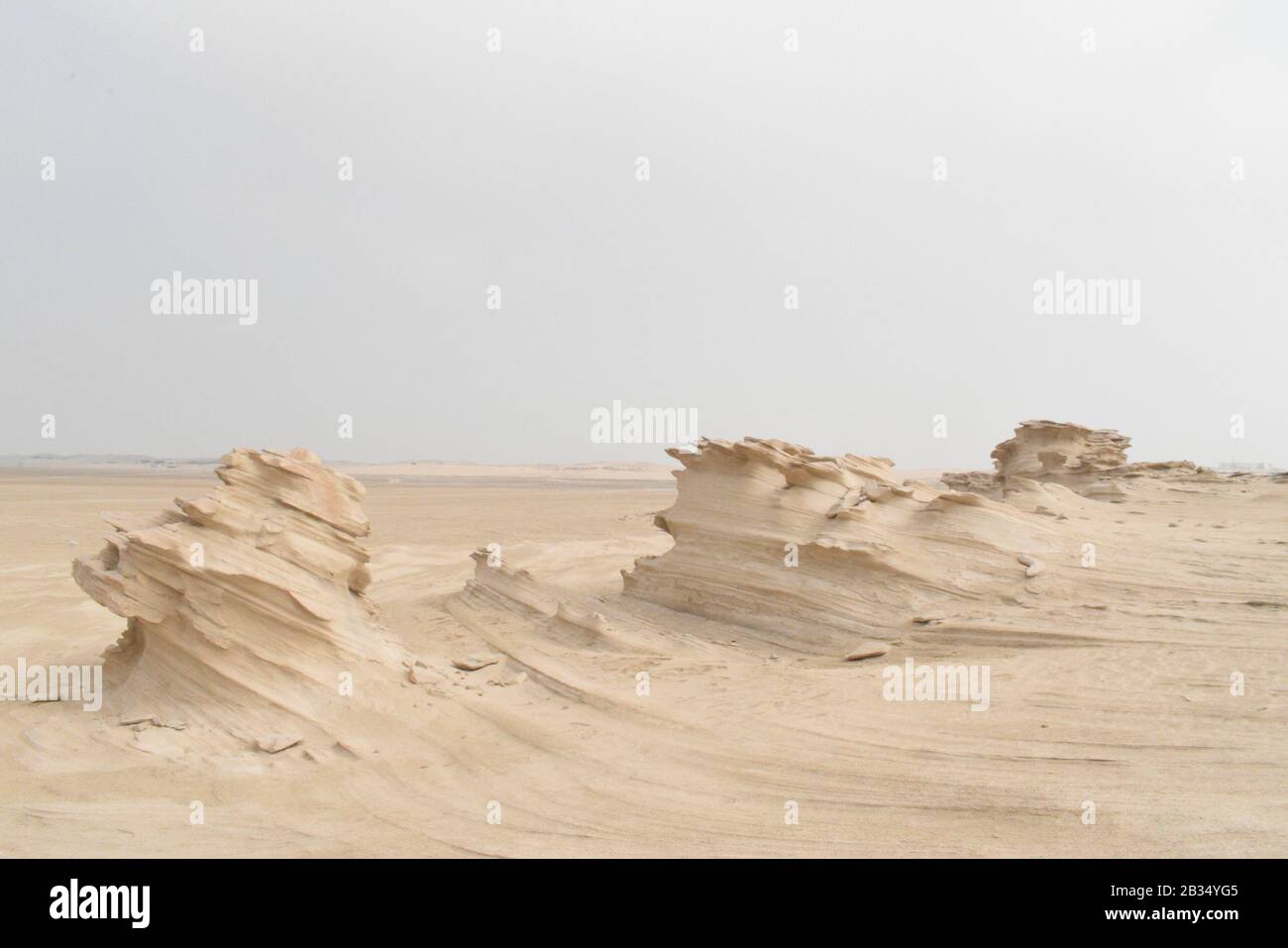 Dunes fossiles à Abu Dhabi.Emirats Arabes Unis. Banque D'Images