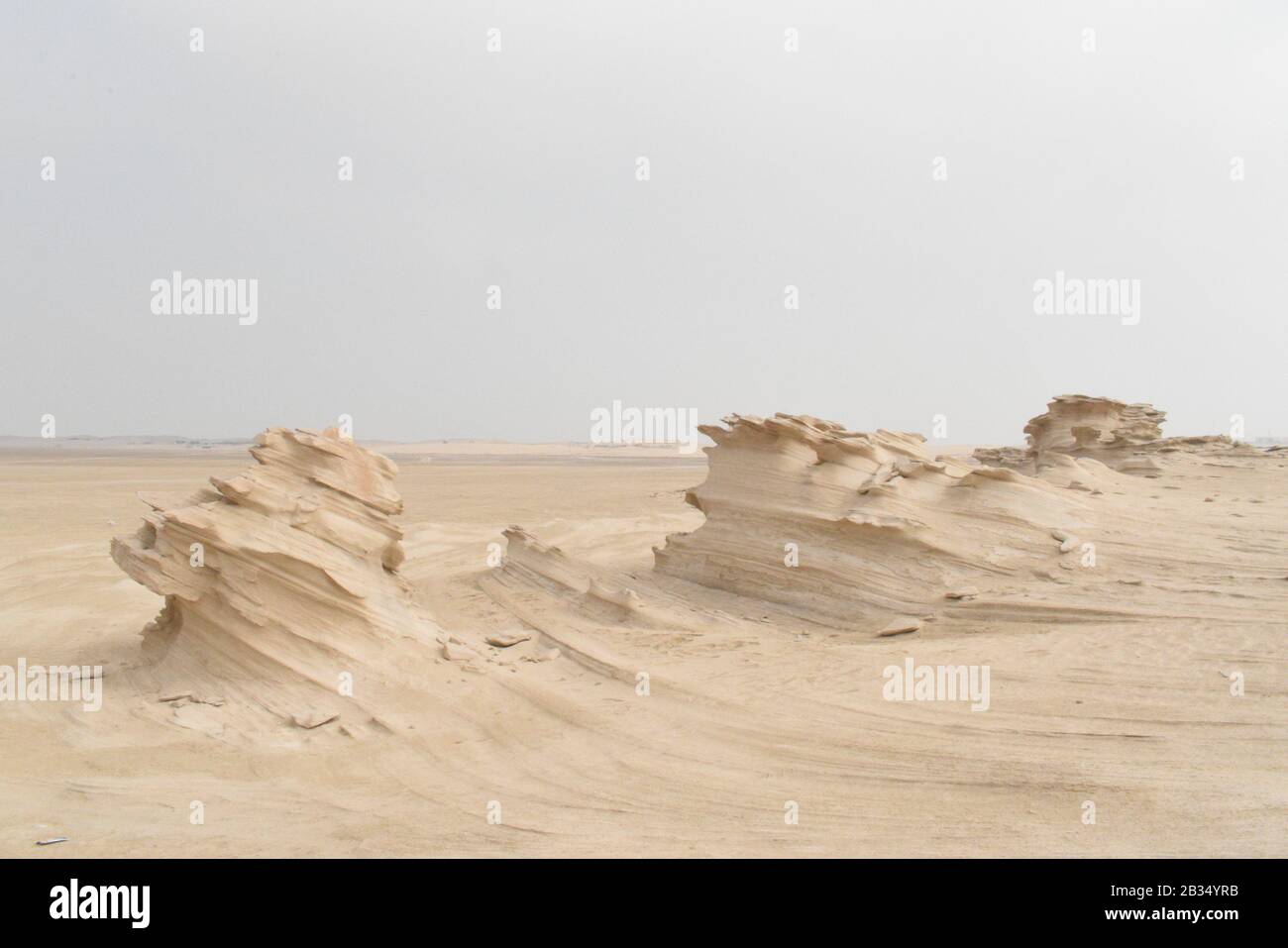 Dunes fossiles à Abu Dhabi.Emirats Arabes Unis. Banque D'Images