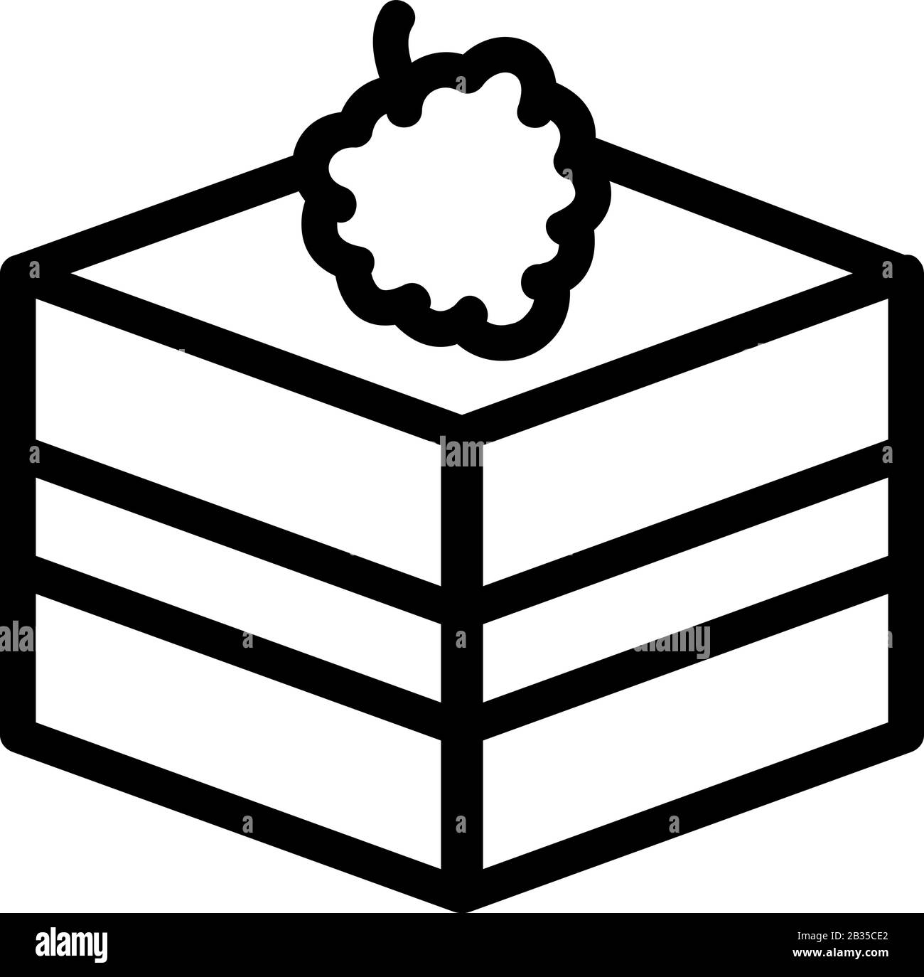 Vecteur d'icône de gâteau à la framboise. Illustration du symbole de contour isolé Illustration de Vecteur