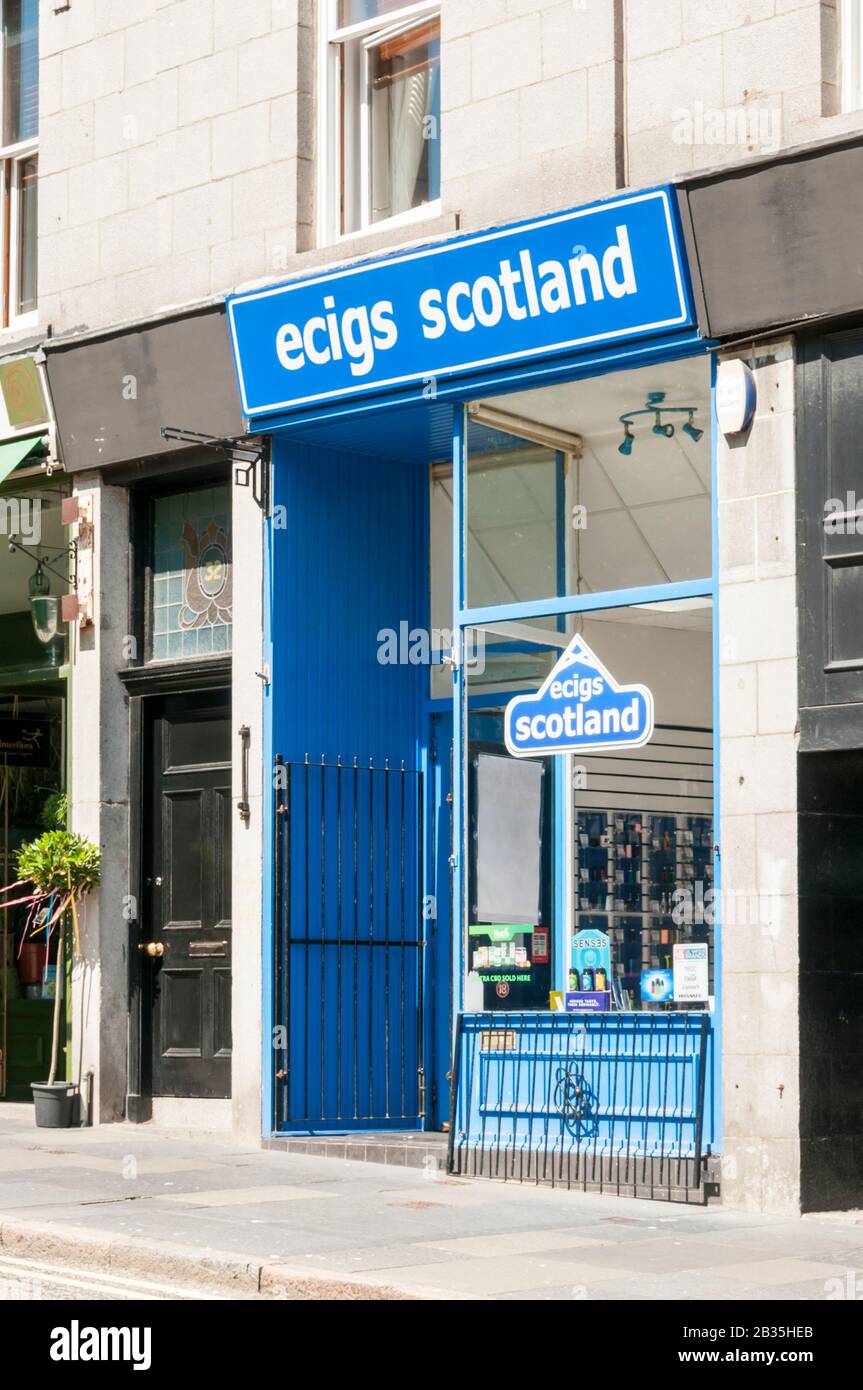 Boutique Ecigs Scotland à Schoolhill, Aberdeen. Banque D'Images