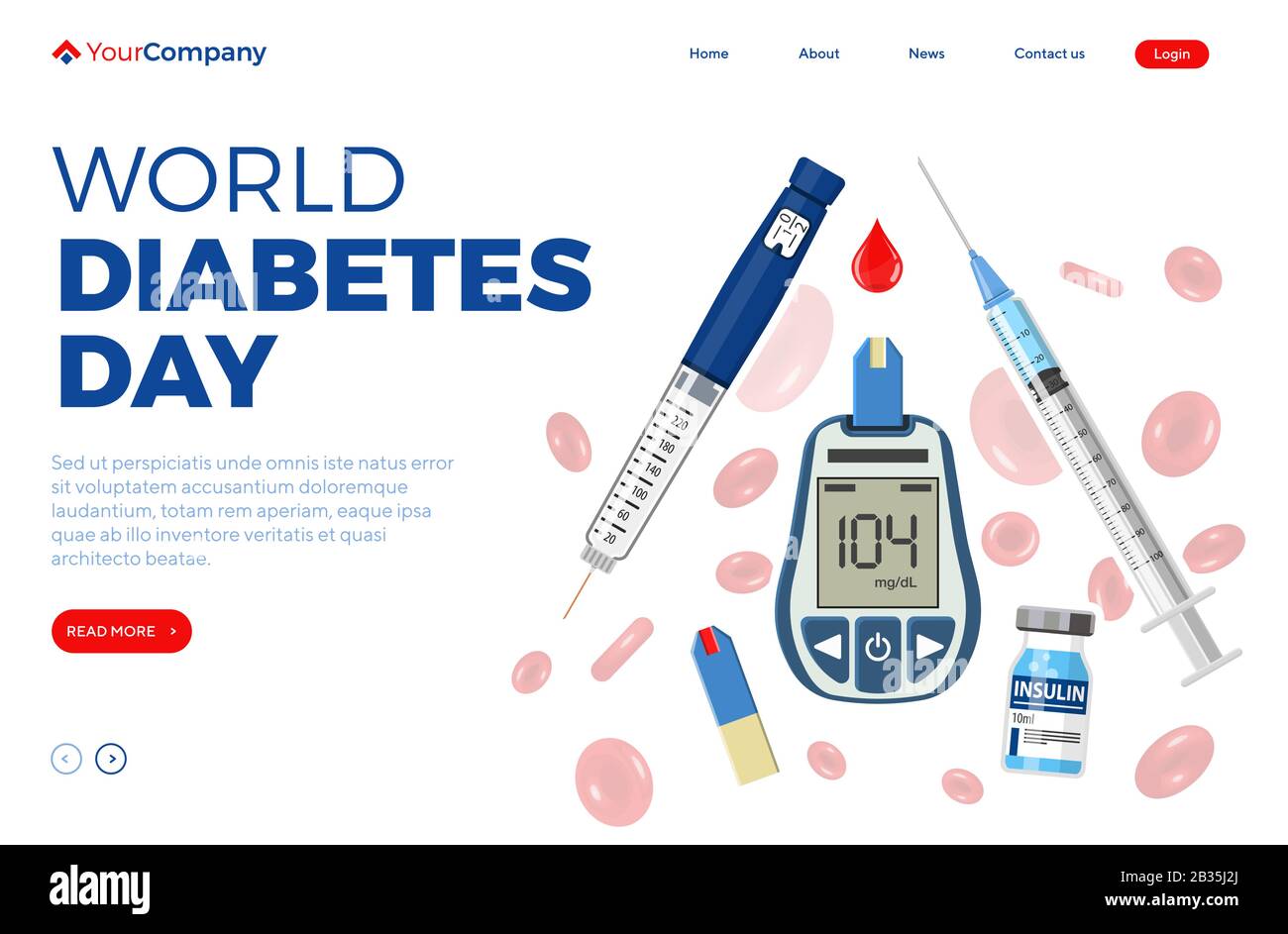 Concept de la Journée mondiale du diabète Illustration de Vecteur