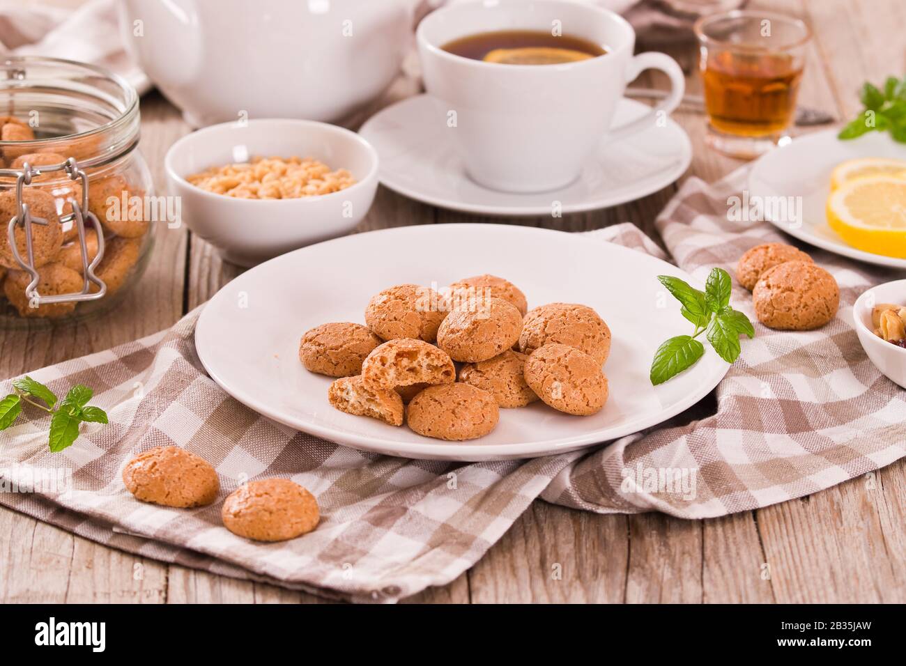 Les biscuits amaretti. Banque D'Images