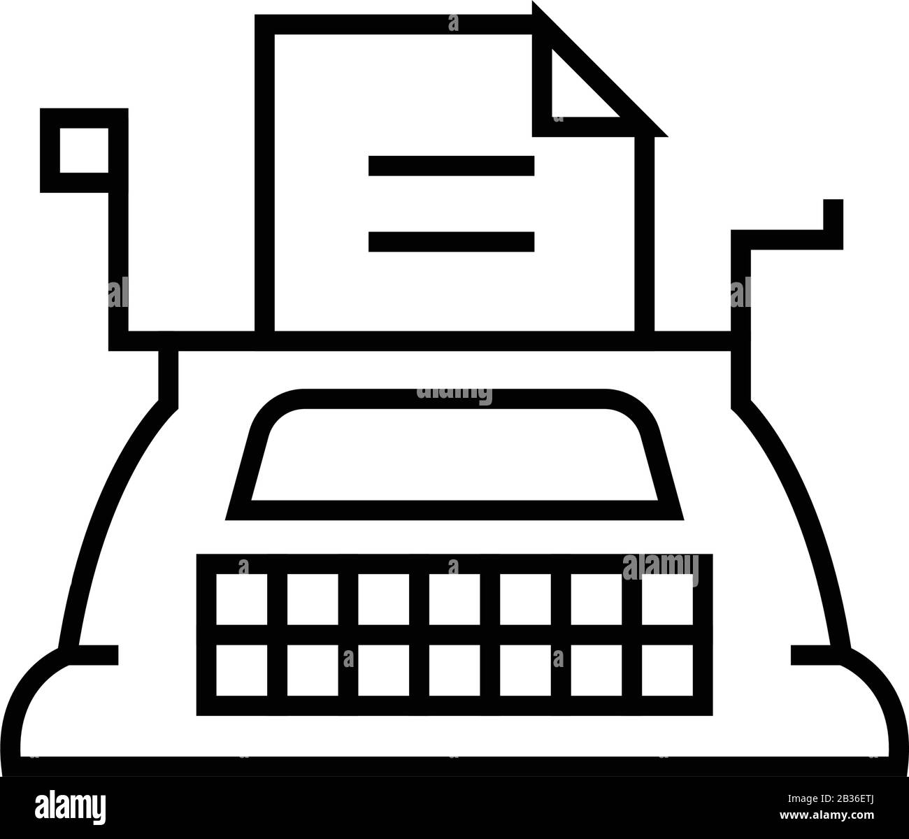 Icône de ligne de machine à écrire, signe de concept, illustration vectorielle, symbole linéaire. Illustration de Vecteur