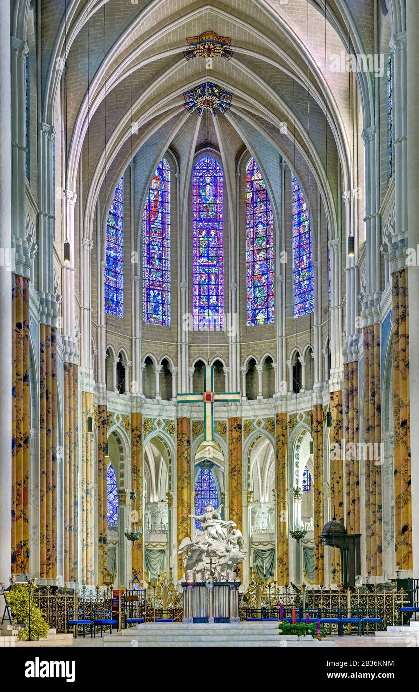 France, Eure-et-Loir, Chartres, cathédrale Notre Dame (notre-Dame) de Chartres classée au patrimoine mondial par l'UNESCO, la chorale Banque D'Images