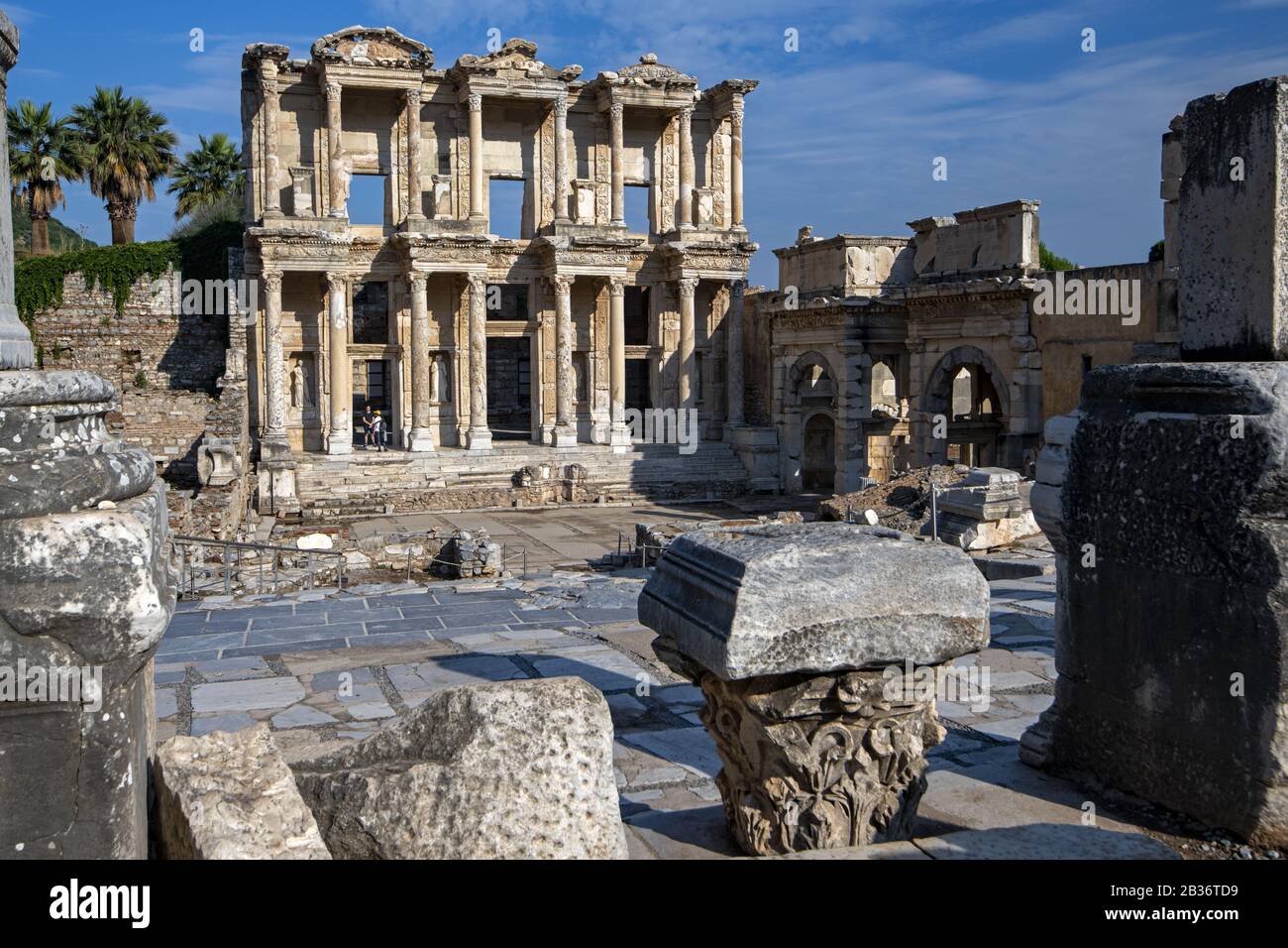 Turquie, province d'Izmir, site archéologique d'Éphèse, bibliothèque Celsius Banque D'Images