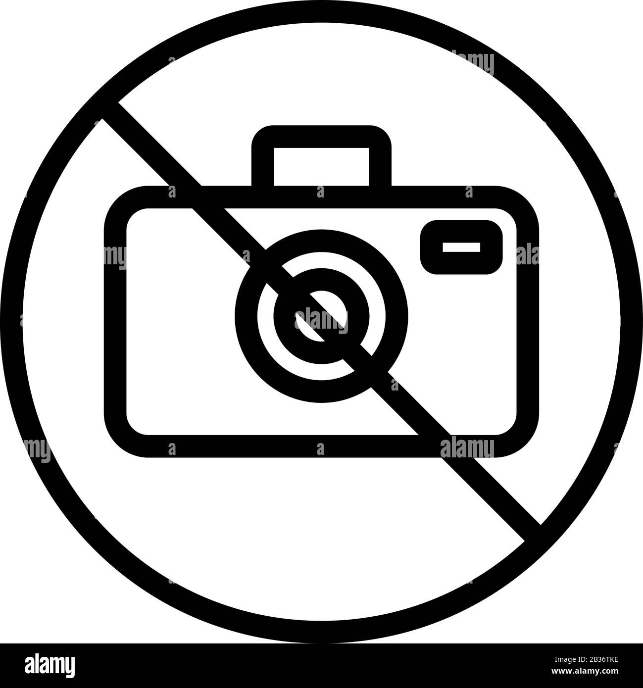Il est interdit de photographier l'icône de vecteur. Illustration du symbole de contour isolé Illustration de Vecteur