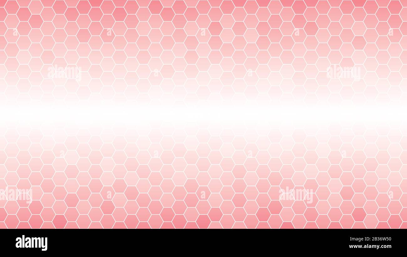Fond en mosaïque hexagonale rose clair pour la présentation commerciale. Motif vectoriel HD 16 x 9. Illustration de Vecteur