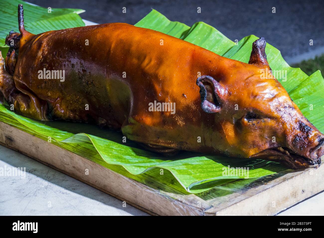 Ubud Bali Indonésie, cochon de suce rôti Banque D'Images