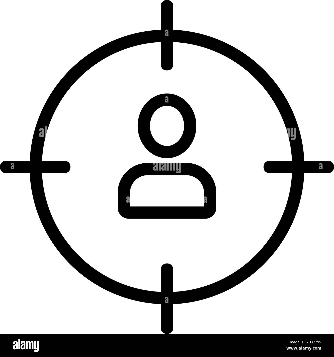 Vecteur d'icône de vue de l'homme. Illustration du symbole de contour isolé Illustration de Vecteur