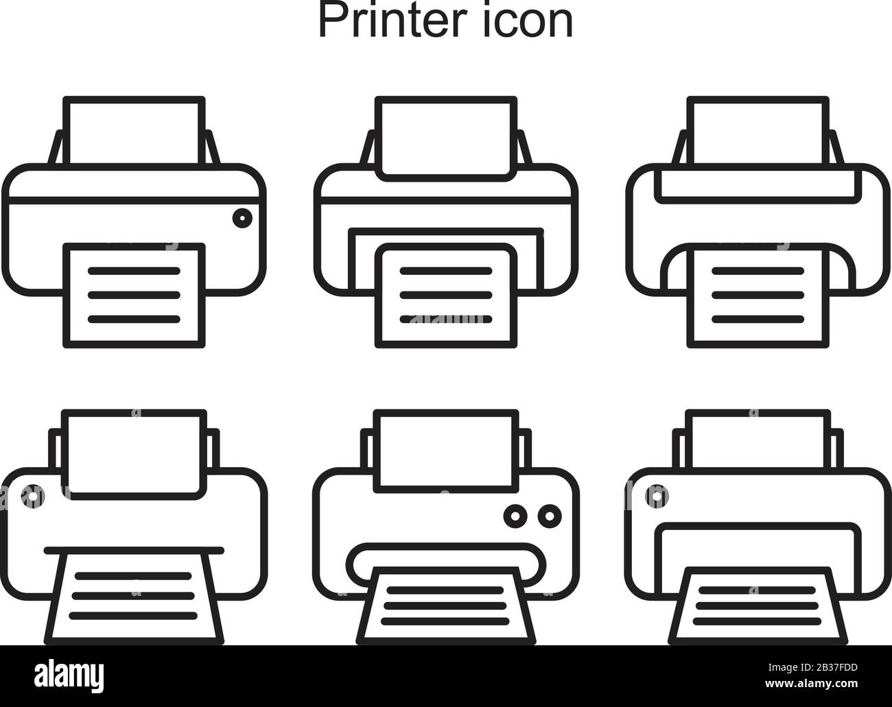 Modèle d'icône d'imprimante couleur noire modifiable. Icône de l'imprimante illustration vectorielle plate pour la conception graphique et Web. Illustration de Vecteur