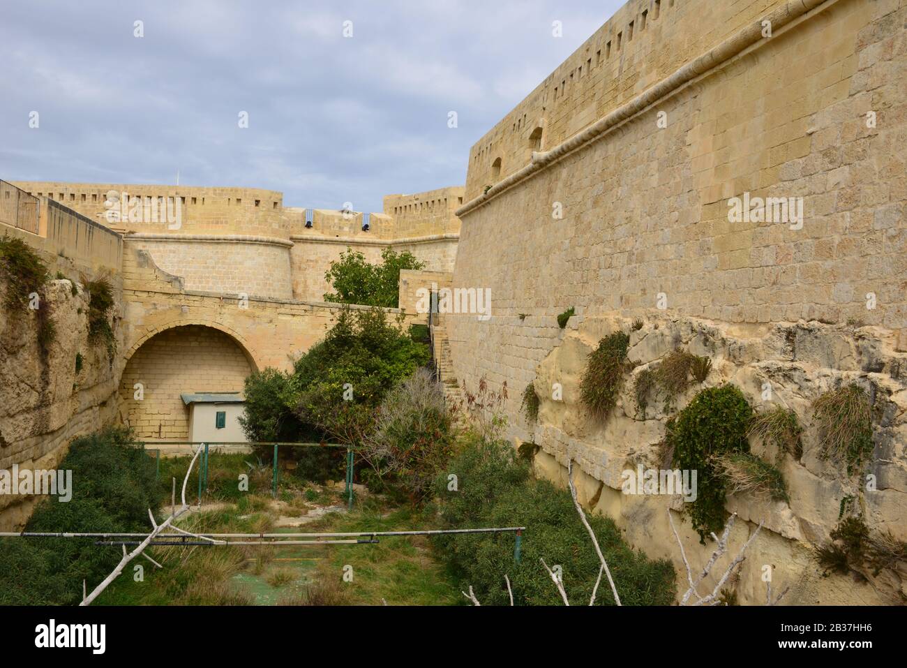 Remparts de fort St Elmo à Malte Banque D'Images