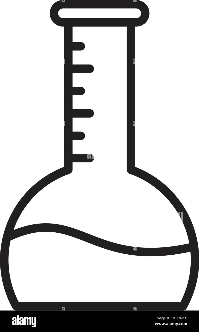 Modèle d'icône de tubes à essai, couleur noire modifiable. Symbole des tubes à essai illustration vectorielle plate pour la conception graphique et Web. Illustration de Vecteur