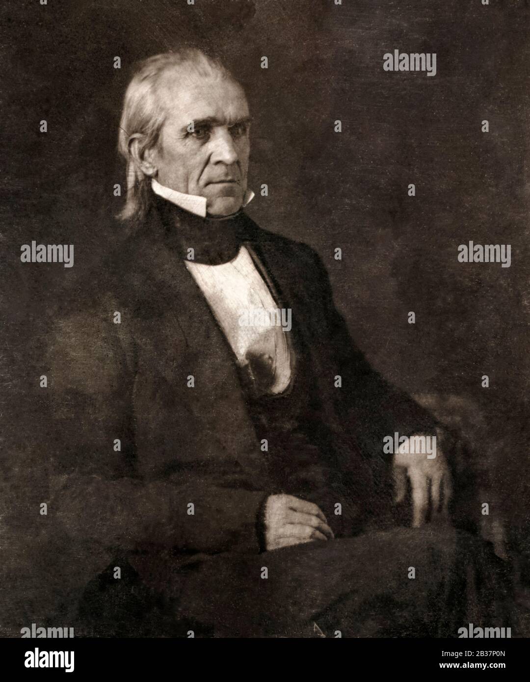 James Knox Polk (1795-1849), onzième président des États-Unis, photo de portrait de Mathew B Brady, 1849 Banque D'Images