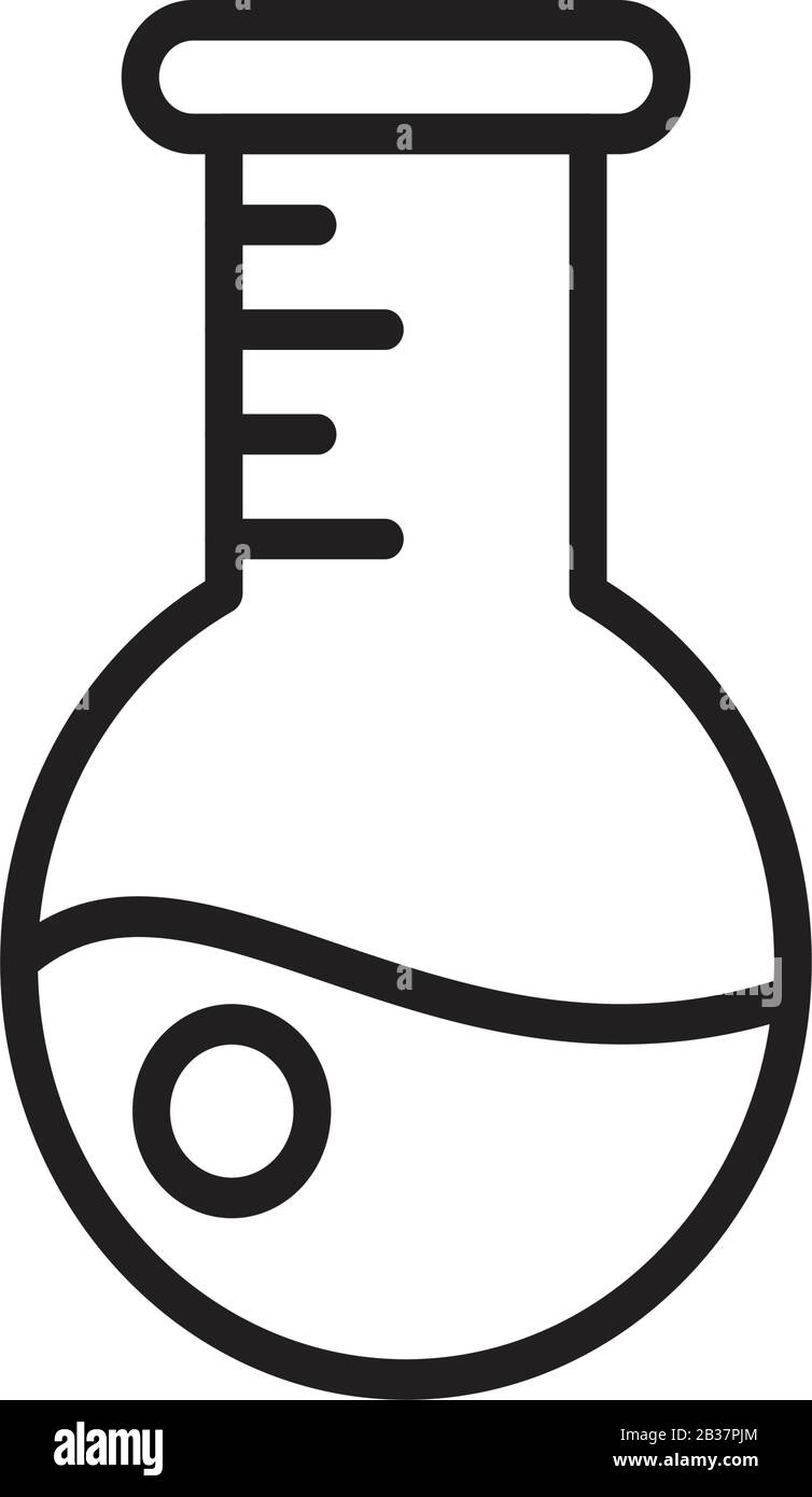 Modèle d'icône de tubes à essai, couleur noire modifiable. Symbole des tubes à essai illustration vectorielle plate pour la conception graphique et Web. Illustration de Vecteur