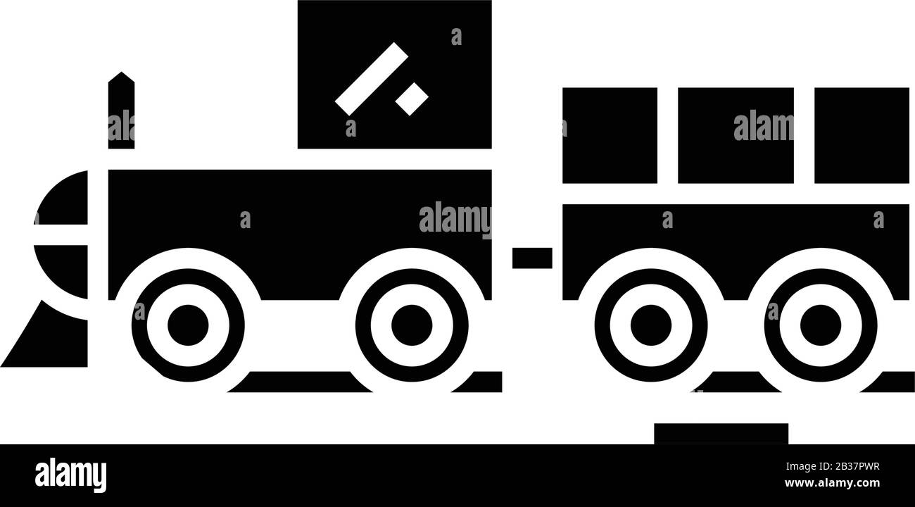 Ancienne icône noire de train, illustration de concept, symbole plat vectoriel, signe glyphe. Illustration de Vecteur