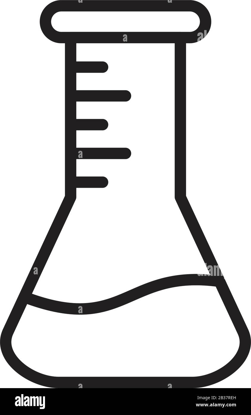 Modèle d'icône de tubes à essai, couleur noire modifiable. Symbole des tubes à essai illustration vectorielle plate pour la conception graphique et Web. Illustration de Vecteur