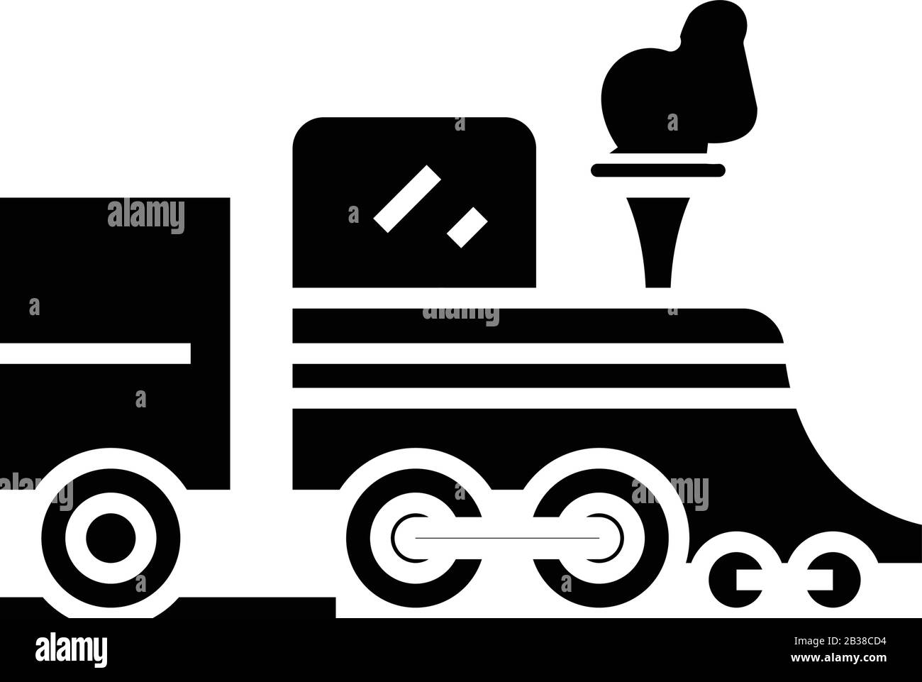 Ancienne icône noire de train, illustration de concept, symbole plat vectoriel, signe glyphe. Illustration de Vecteur