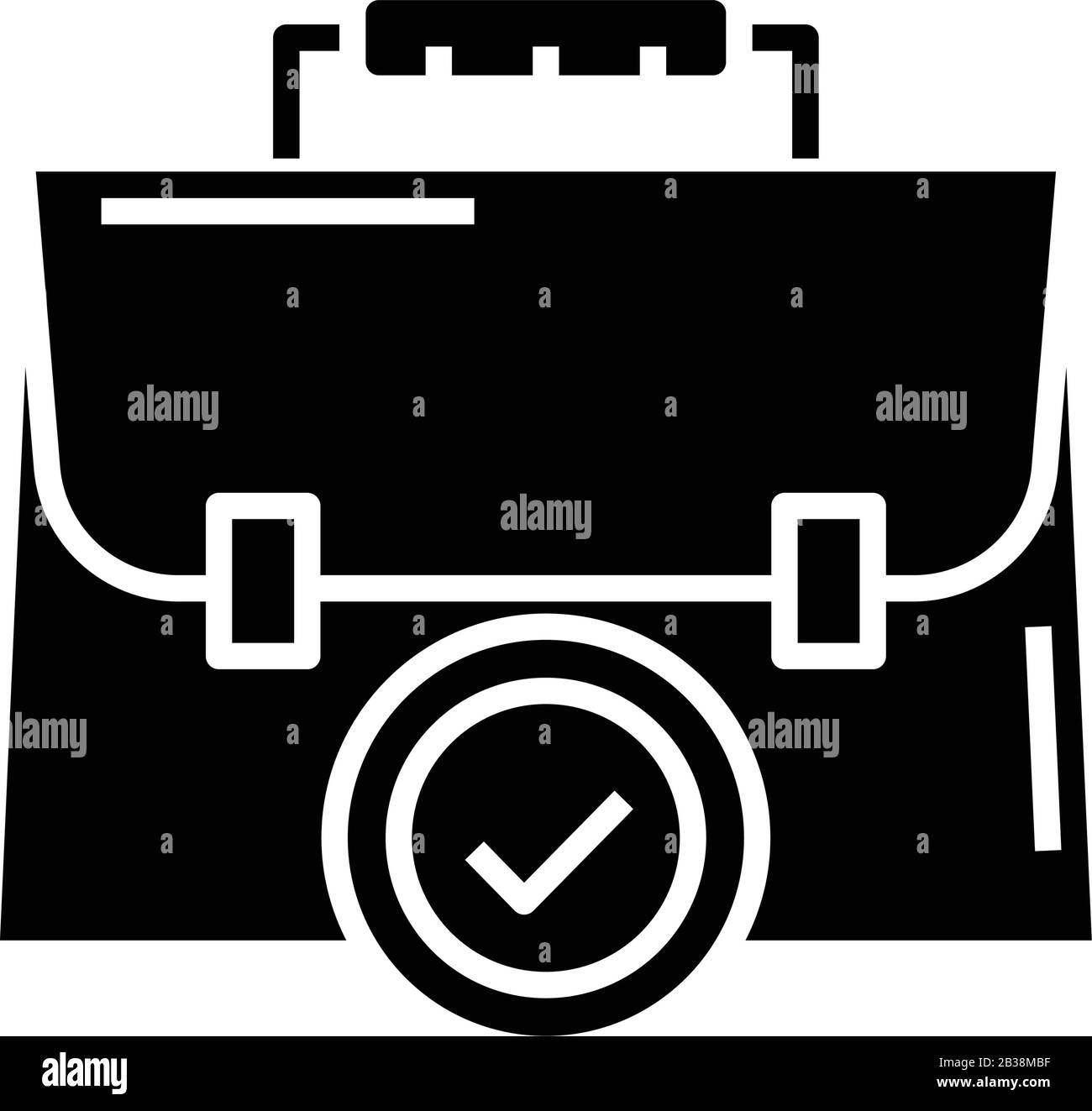 Icône noire de valise inutile, illustration du concept, symbole plat vectoriel, signe glyphe. Illustration de Vecteur