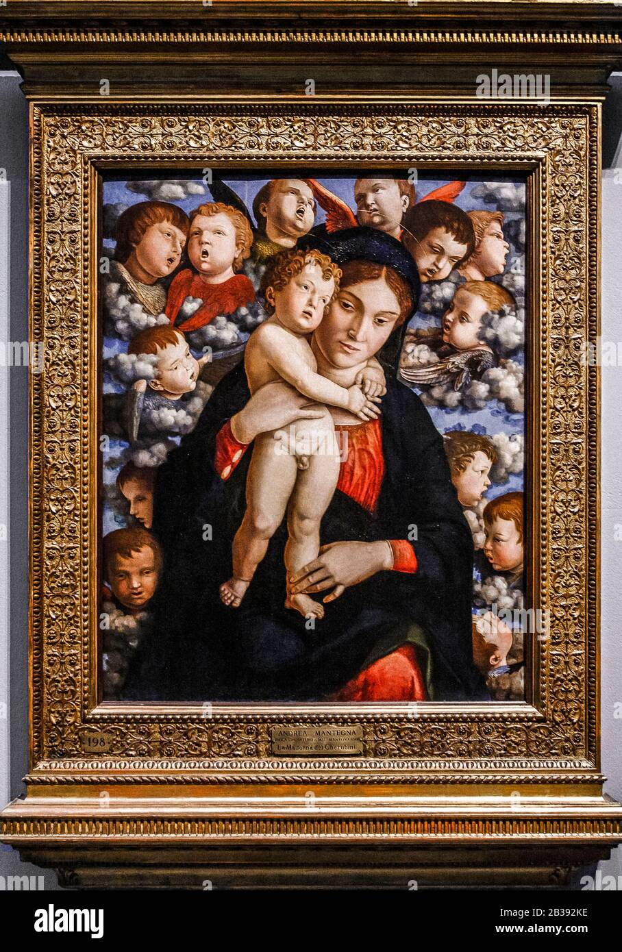 Italie Lombardie Milan Brera Art Gallery - Andrea Mantegna - Madonna Et Enfant Et Chœur Cherubini Banque D'Images
