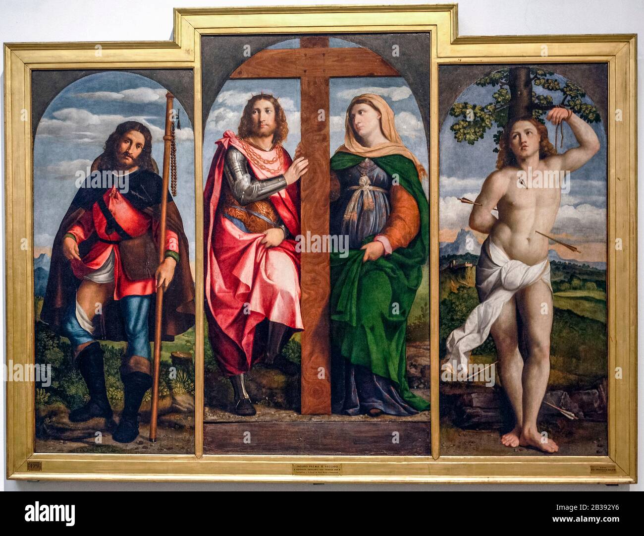 Italie Lombardie Milan Brera Art Gallery - Palma Il Vecchio - Saints Elena Et Constantine, Saints Roch Et Sebastian Banque D'Images