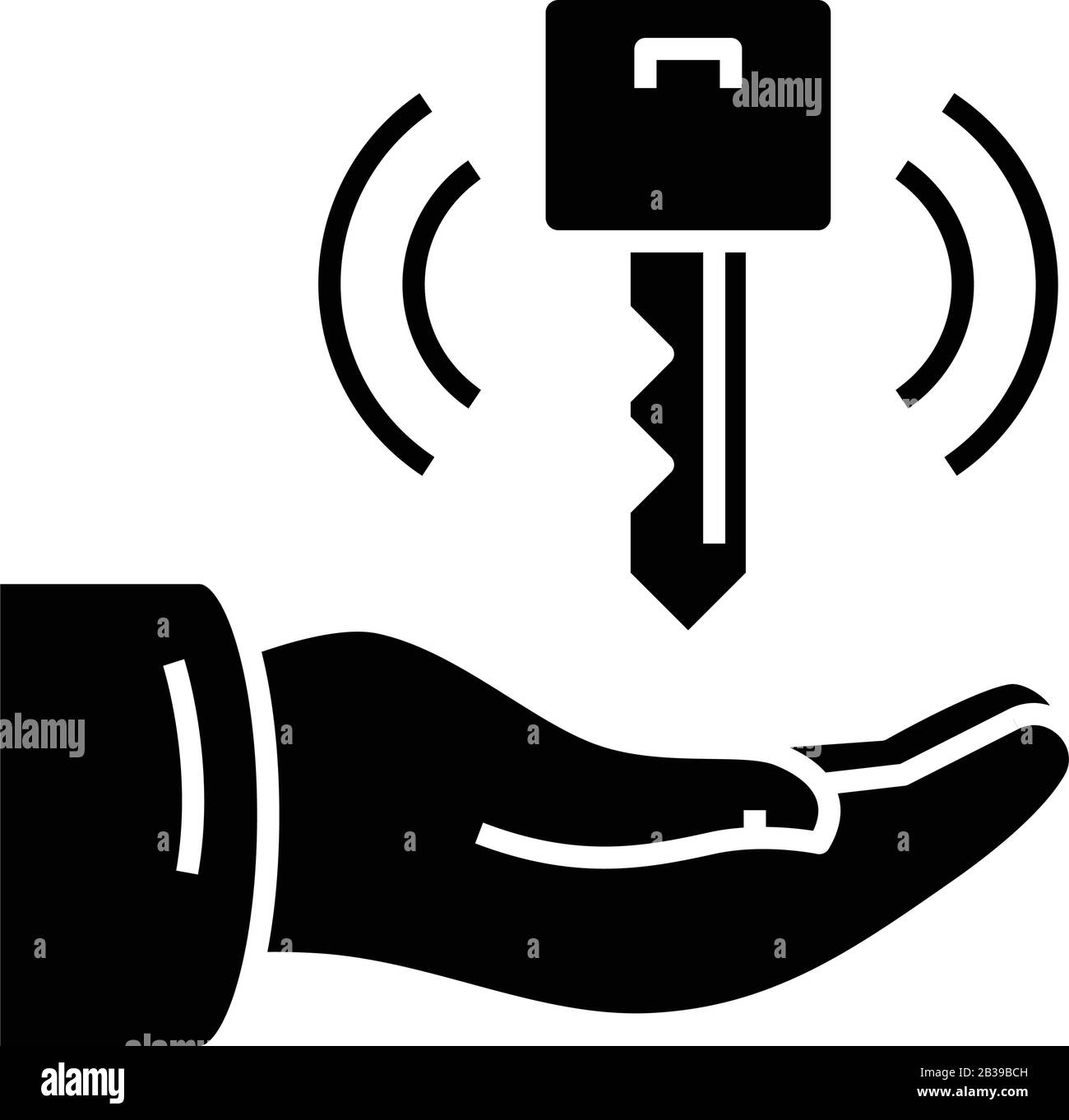 Icône noire de touche inutile, illustration de concept, symbole plat vectoriel, signe glyphe. Illustration de Vecteur