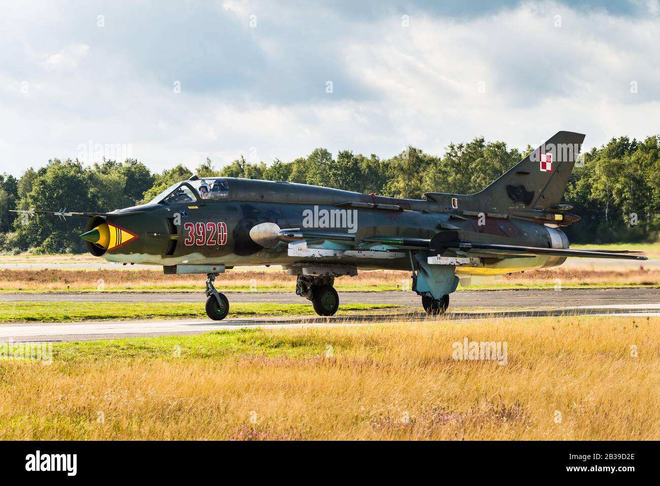 Un avion de chasse-bombardier à ailes à balayage variable Sukhoi su-17 'Fitter' de la Force aérienne polonaise. Banque D'Images