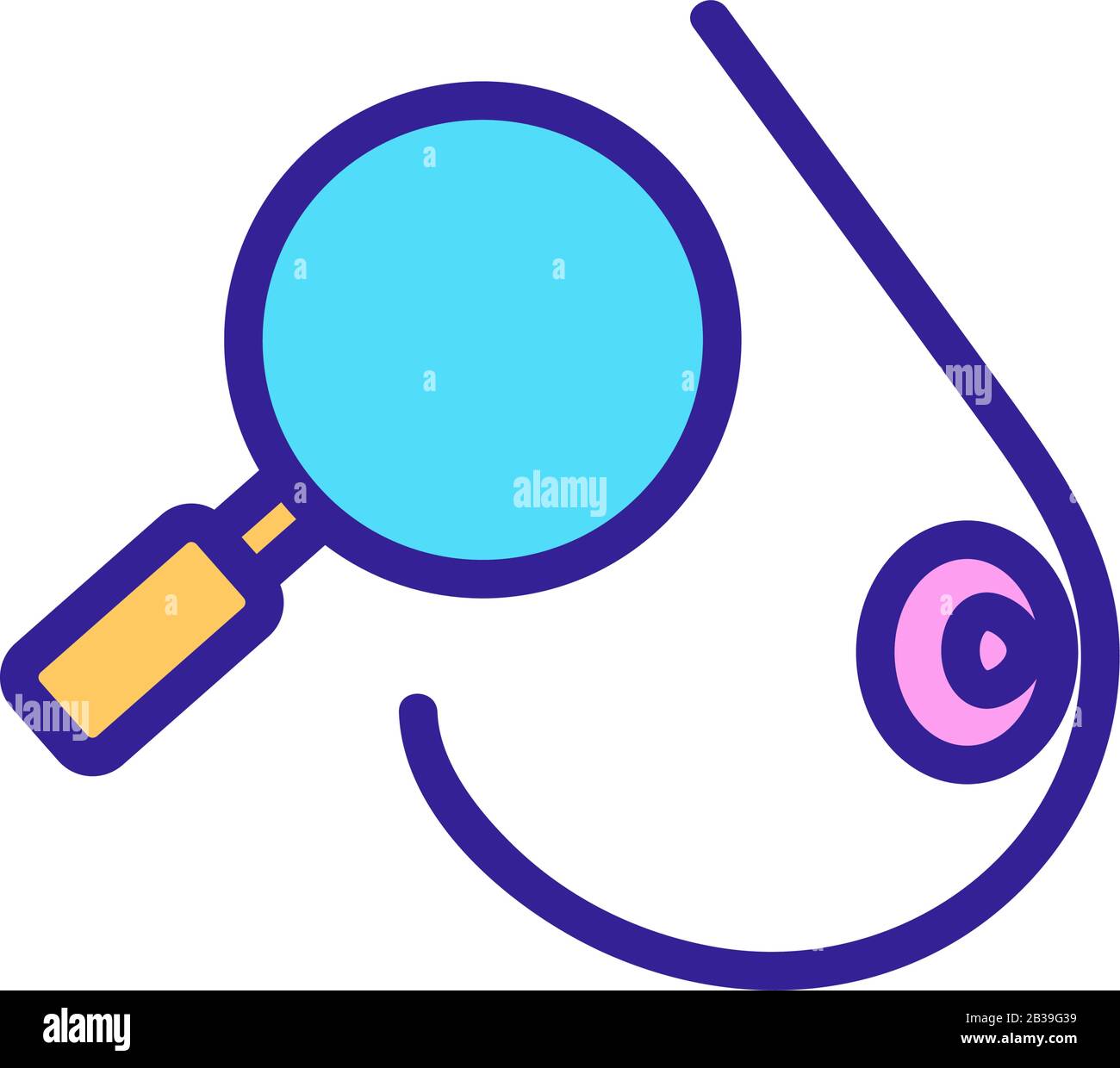 cancer poitrine icône vecteur. Illustration du symbole de contour isolé Illustration de Vecteur