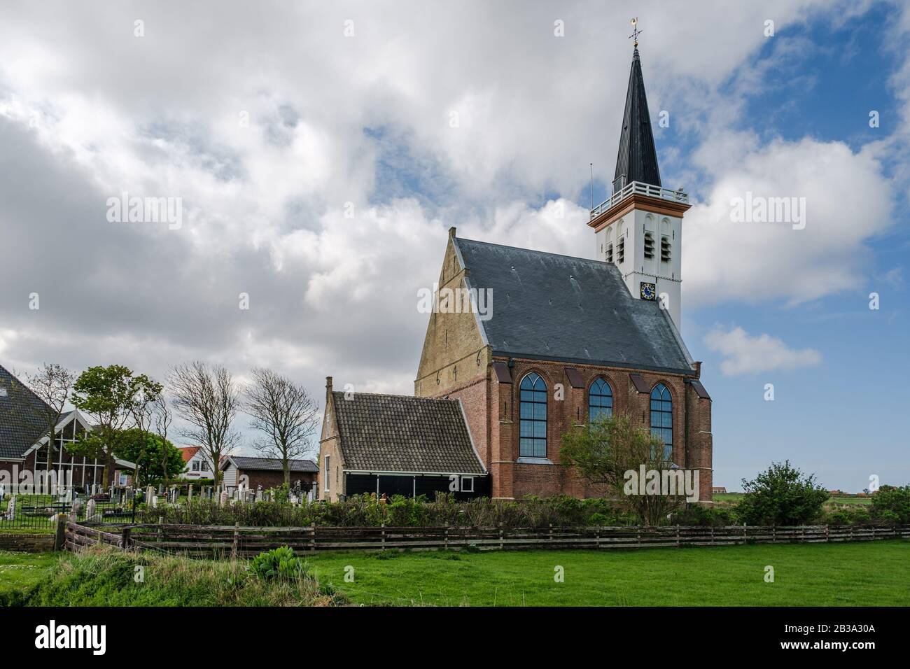 Le choursin néerlandais réformé le village de den Hoorn, sur l'île de Texel, Pays-Bas. Banque D'Images