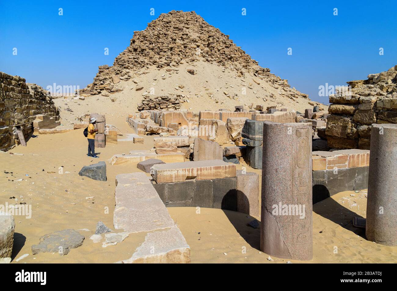 Ruines de la 5ème nécropole dynastique à Abu Sir Banque D'Images
