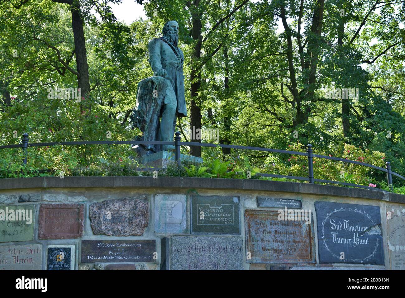 Denkmal, Turnvater Jahn, Friedrich Ludwig, Hasenheide Neukoelln, Berlin, Deutschland Banque D'Images