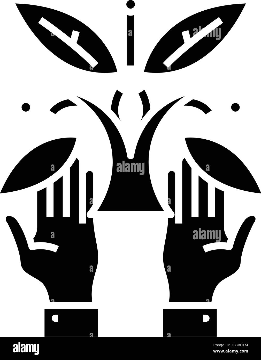 Les plantes sont dotées d'une icône noire, d'une illustration conceptuelle, d'un symbole vectoriel plat et d'un signe glyphe. Illustration de Vecteur