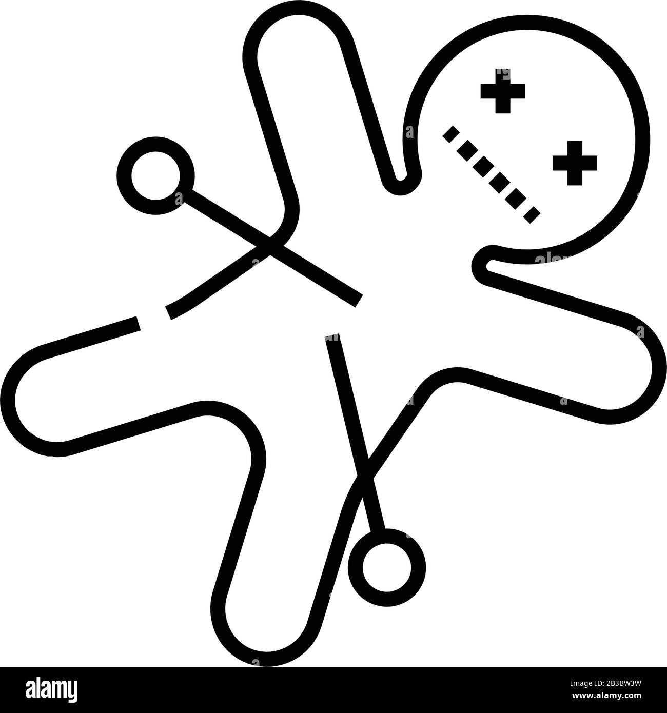 Icône de ligne de poupée Vodoo, signe de concept, illustration vectorielle, symbole linéaire. Illustration de Vecteur
