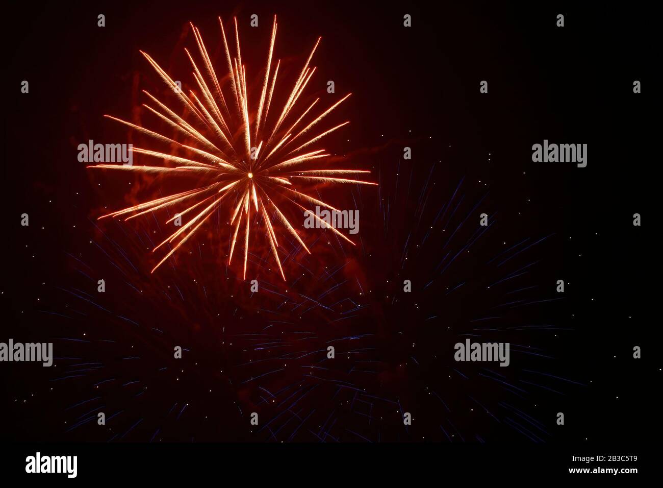 Gros plan sur quelques grands feux d'artifice à Taiwan Banque D'Images