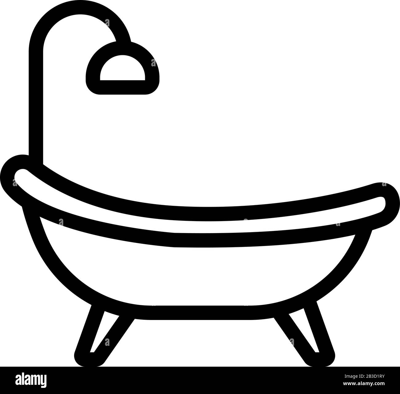 Vecteur d'icône de baignoire. Illustration du symbole de contour isolé Illustration de Vecteur